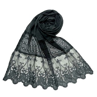 Limited Stock - Designer Diamond Studed Stole | Grey